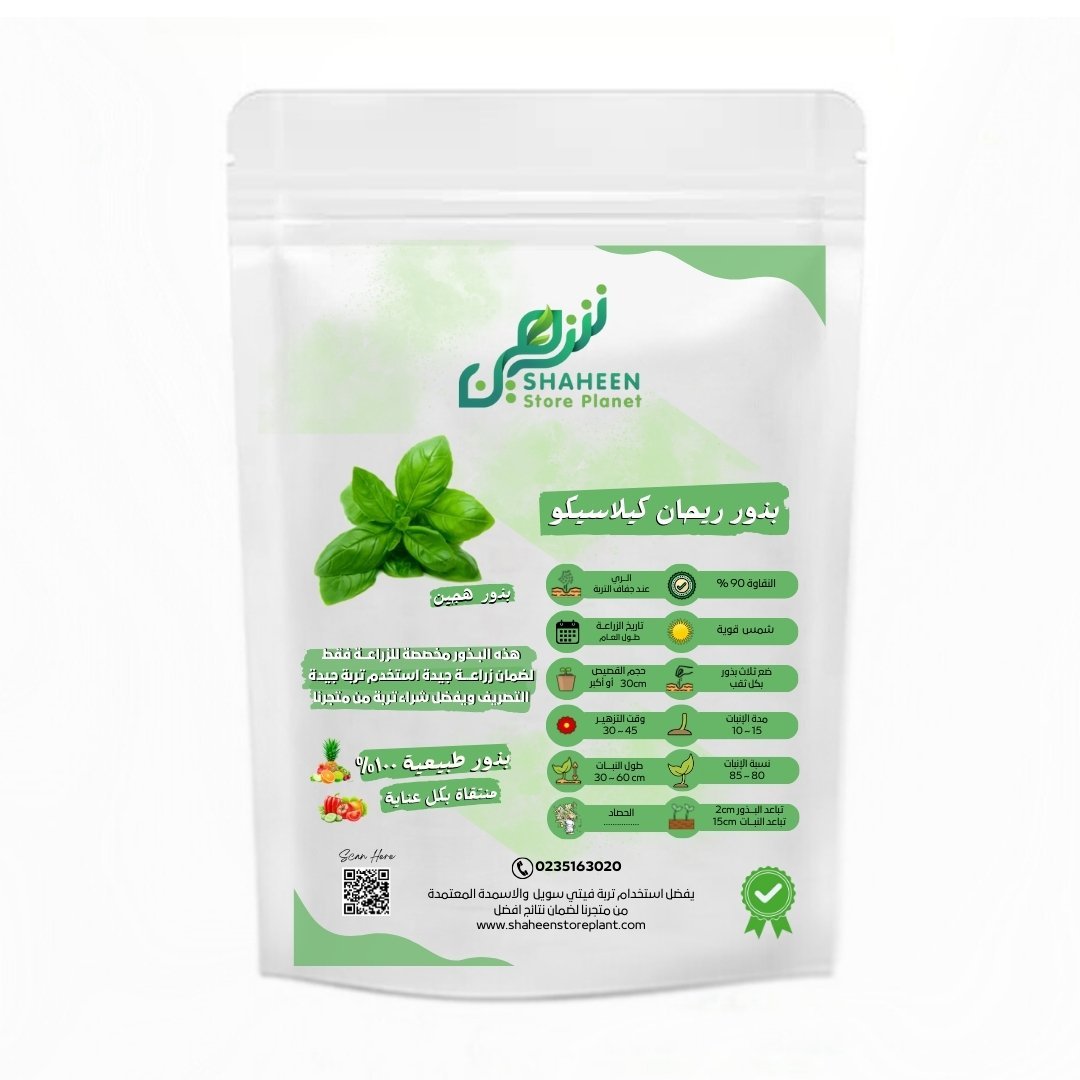 بذور ريحان كيلاسيكو (Kilasico Basil Seeds) الاسم العلمي: Ocimum basilicum