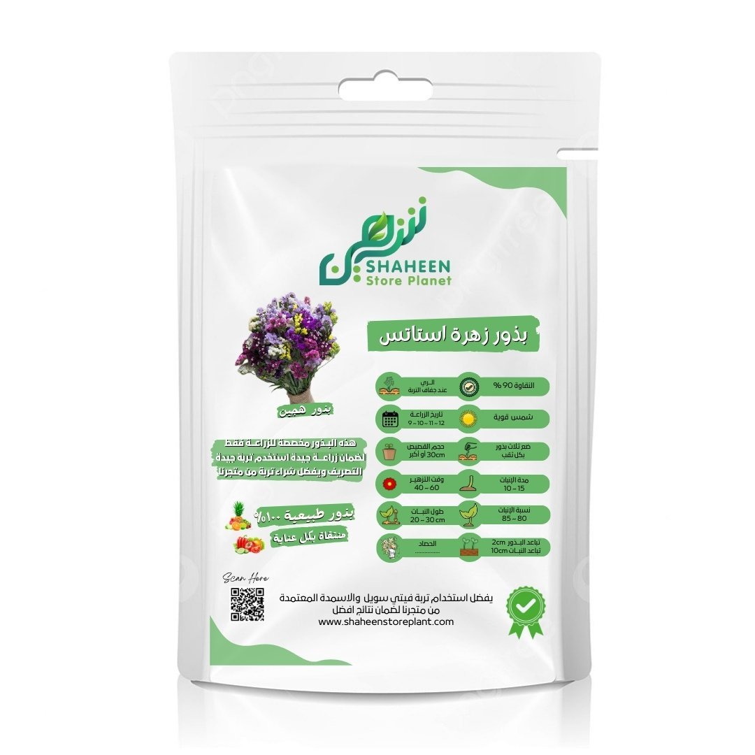 بذور زهرة إستاتس (Statice Seeds) الاسم العلمي: Limonium sinuatum