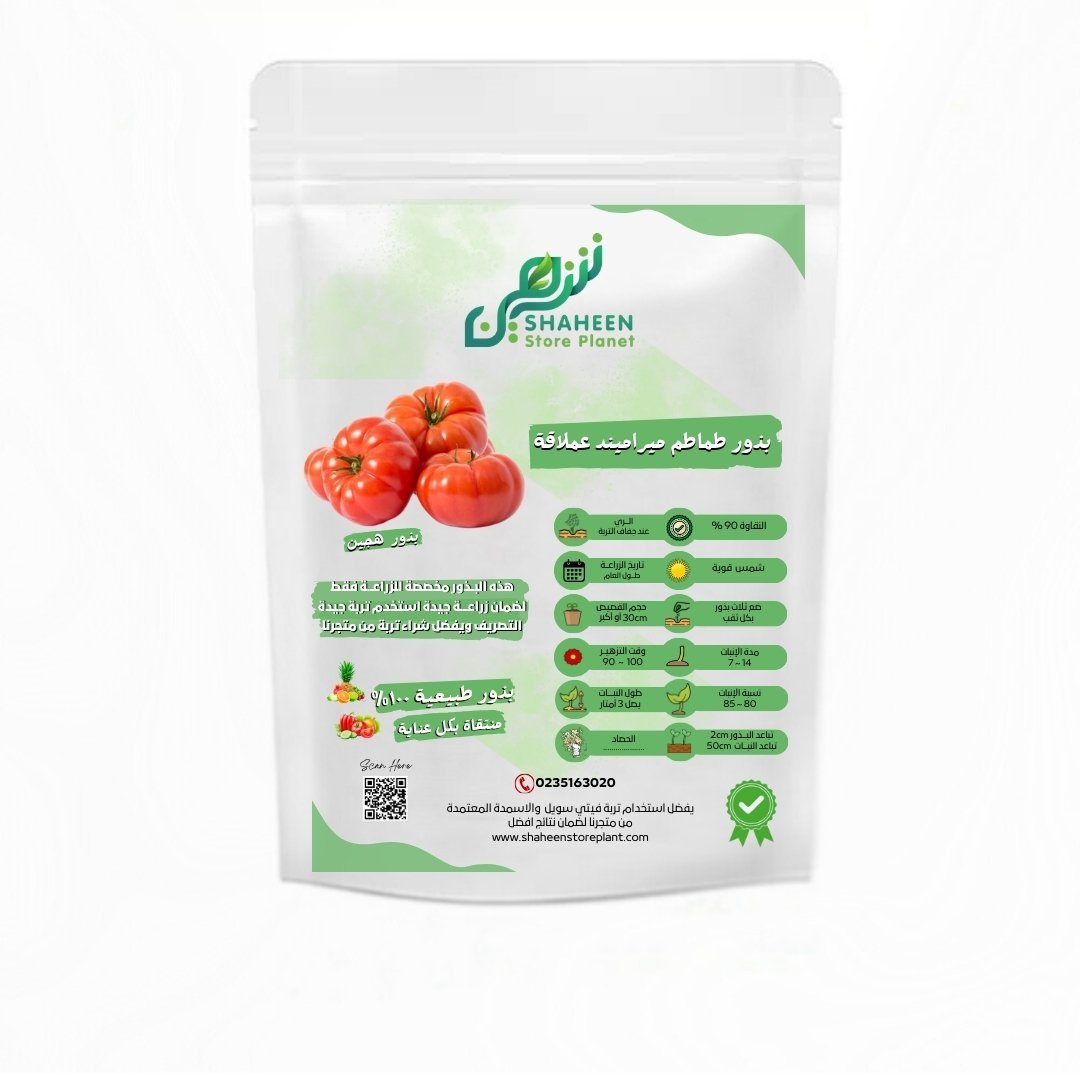 بذور طماطم ميراميند عملاقة 10 بذور (Solanum lycopersicum) طماطم ميراميند عملاقة