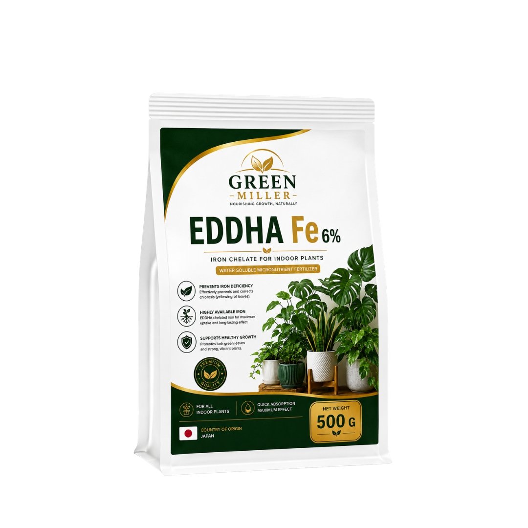 سماد حديد مخلبي EDDHA Fe 6% للنباتات المنزلية (500 جرام) – GREEN MILLER