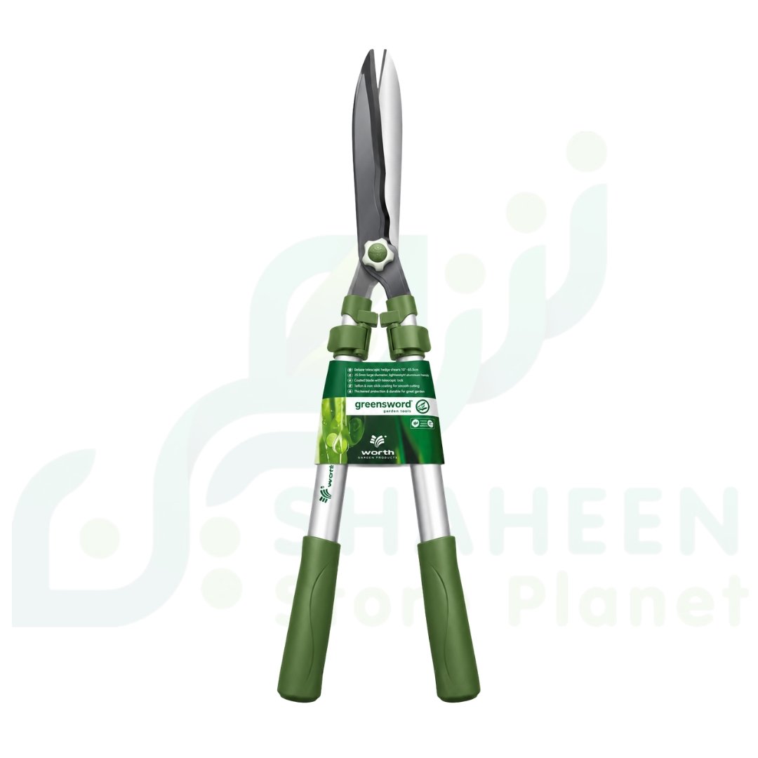 مقص تقليم وتقذيب حدائق وسياج تلسكوبي قابل للتمدد ورث - مقابض ألومنيوم (Worth Deluxe Telescopic Hedge Shears)